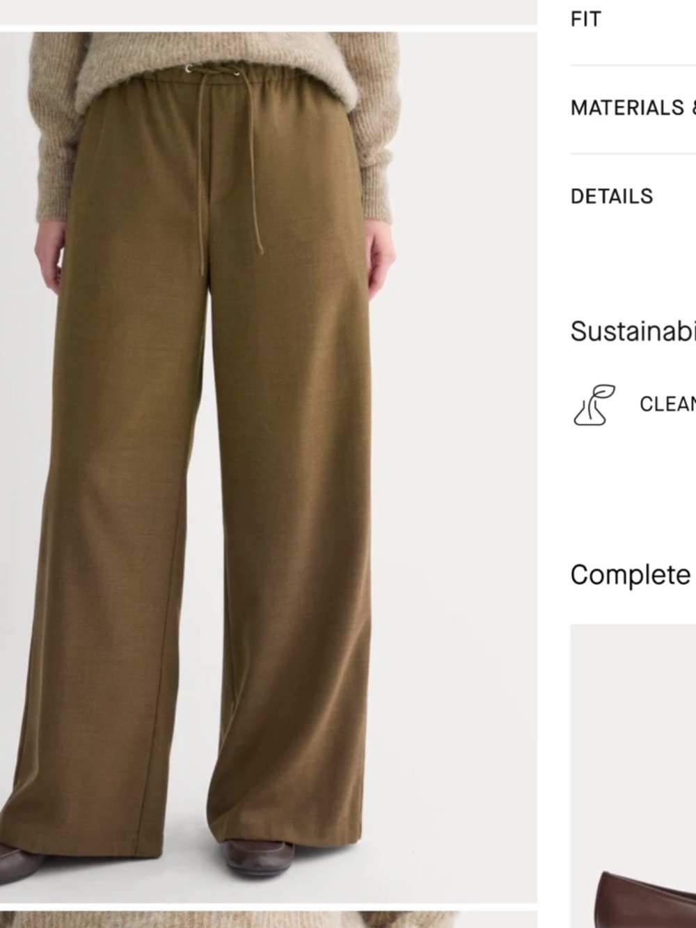 Everlane Pull on Trouser pant with drawstring - Picture 2 of 3